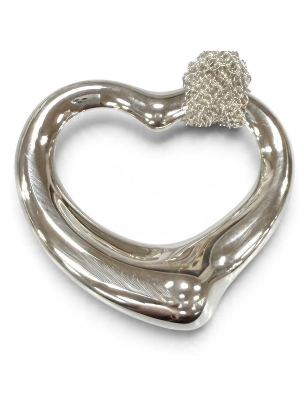 Tiffany & Co Elsa Peretti Open Heart Pendant XL Mesh Chain